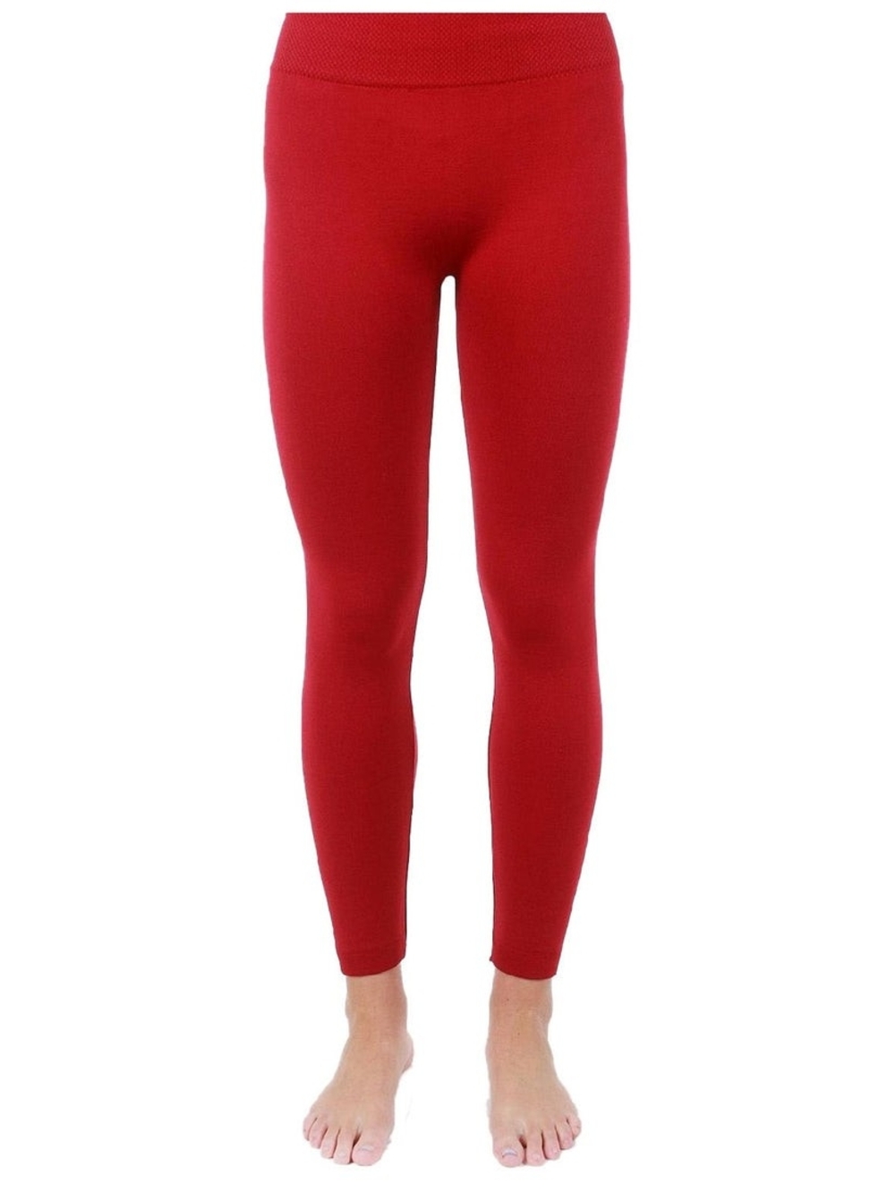 Love Charm Women's Fleece Lined Seamless Leggings Red Size M/L